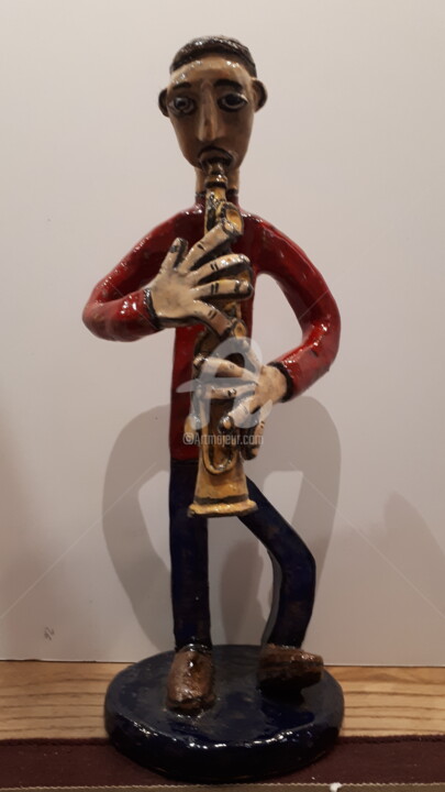 Sculpture titled "Clarinette" by Jean Duranel, Original Artwork, Ceramics