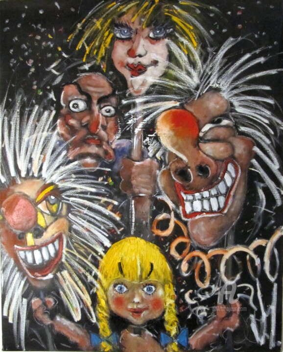 Painting titled "LES MAROTTES, CARNA…" by Jean Edmond Tropet, Original Artwork, Oil Mounted on Wood Stretcher frame