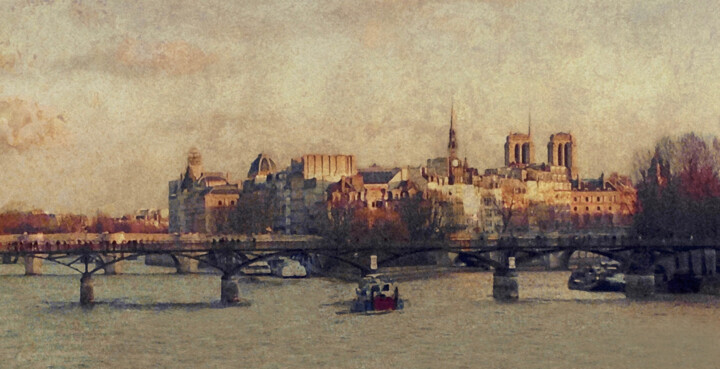 Artes digitais intitulada "Pont des Arts" por Jean Fenech, Obras de arte originais, Trabalho Digital 2D