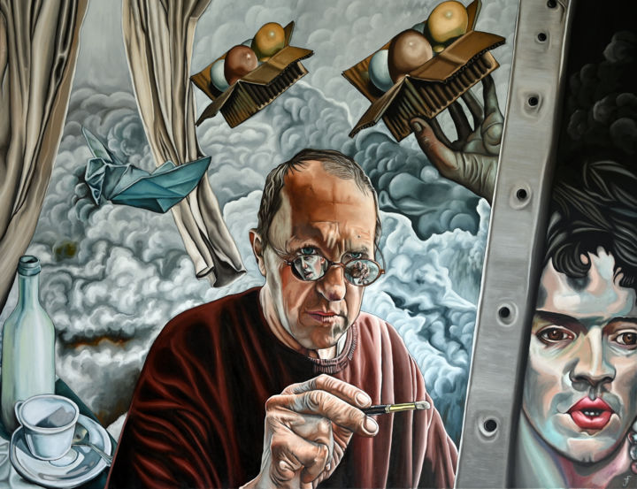 Pintura titulada "SEUILS N°2 : Les fe…" por Jean-François Ferbos, Obra de arte original, Oleo