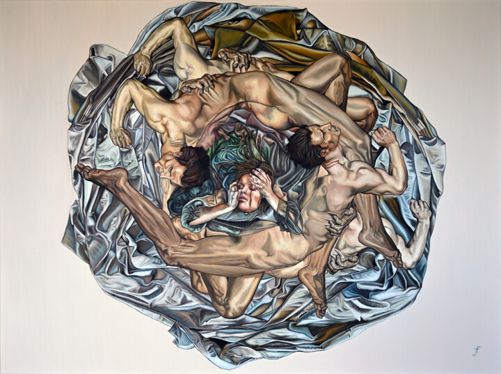 Картина под названием "Érotique du seuil :…" - Jean-François Ferbos, Подлинное произведение искусства, Масло