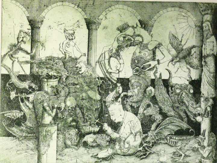 Gravures & estampes intitulée "Tentations de Saint…" par Jean-François Jullien, Œuvre d'art originale, Gravure