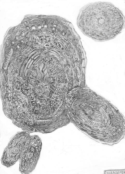 Printmaking titled "Micro macrocosme" by Jean-François Jullien, Original Artwork, Engraving