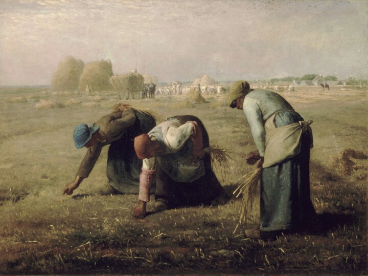 Peinture intitulée "Des glaneuses" par Jean-François Millet, Œuvre d'art originale, Huile