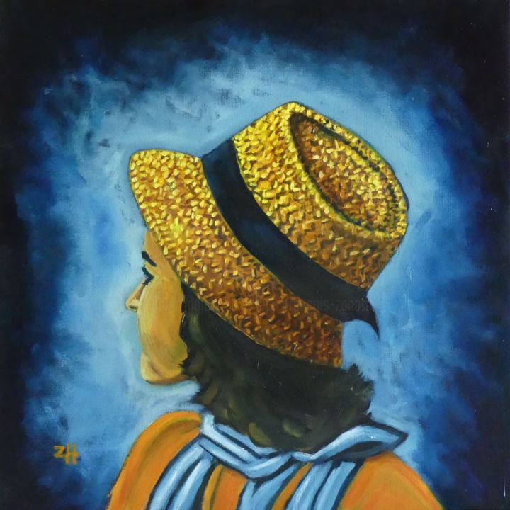 Pintura titulada "Chapeau / Hat / Cap…" por Jean-François Zanette, Obra de arte original, Oleo