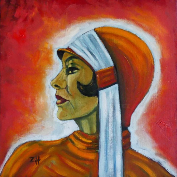 Painting titled "Chapeau / Hat / Cap…" by Jean-François Zanette, Original Artwork, Oil