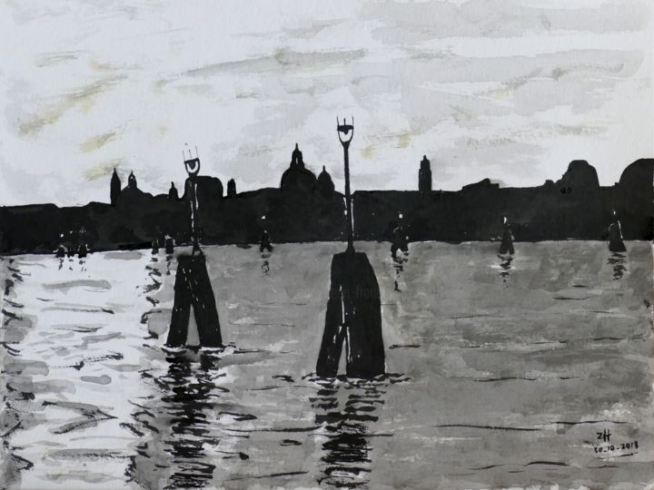 Venezia 2 Encre Ink Inchiostro Disegno Da Jean
