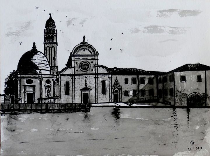Venezia 3 Encre Ink Inchiostro Disegno Da Jean