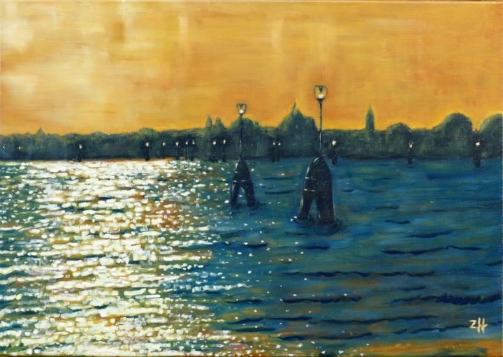 Pintura titulada "Venezia 01" por Jean-François Zanette, Obra de arte original, Oleo