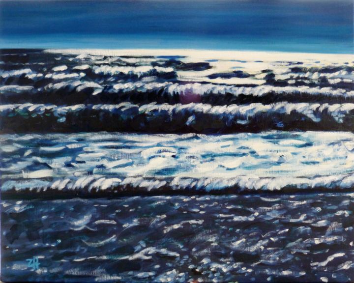 绘画 标题为“Les vagues / Waves…” 由Jean-François Zanette, 原创艺术品, 油