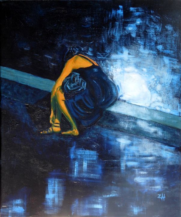 Картина под названием "Les sandales / The…" - Jean-François Zanette, Подлинное произведение искусства, Масло