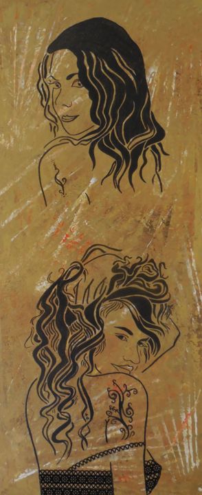 Peinture intitulée "demoiselles 2.jpg" par jean-frazer, Œuvre d'art originale,