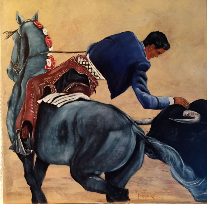 Malerei mit dem Titel "Caresse" von Jean Gony, Original-Kunstwerk, Öl