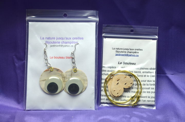 Design intitulée "Boucles d'oreilles…" par Jean-Guy Alarie, Œuvre d'art originale, Bijoux