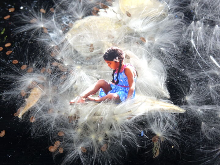 Photographie intitulée "Un ange en méditati…" par Jean-Guy Alarie, Œuvre d'art originale, Photographie manipulée