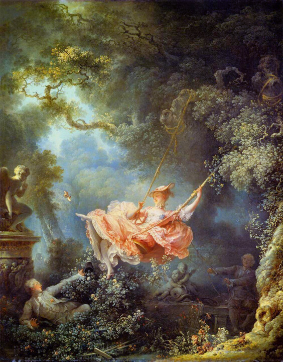 Painting titled "The Happy Accidents…" by Jean-Honoré Fragonard, Original Artwork, Oil