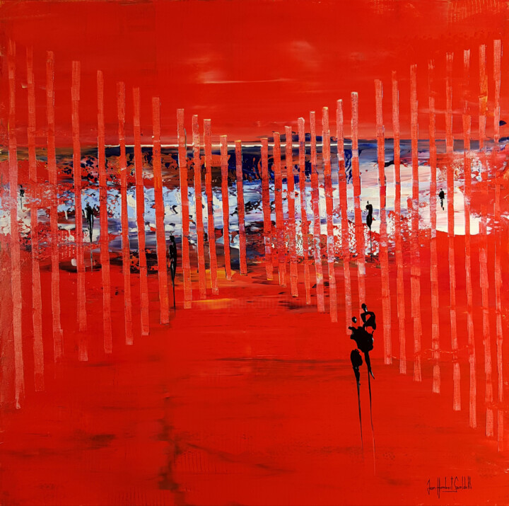 Painting titled "SIMPLY RED" by Jean-Humbert Savoldelli, Original Artwork, Acrylic