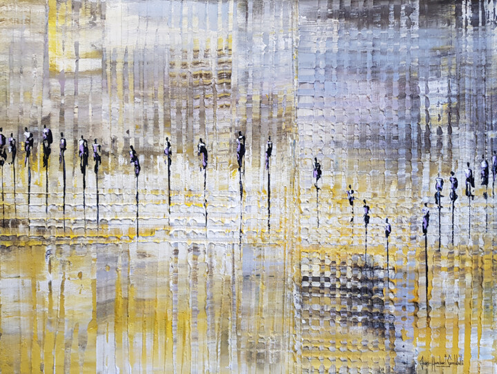 Schilderij getiteld "SAND CITY" door Jean-Humbert Savoldelli, Origineel Kunstwerk, Acryl