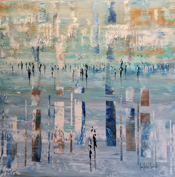 Peinture intitulée "BLUE MOOD" par Jean-Humbert Savoldelli, Œuvre d'art originale, Acrylique Monté sur Châssis en bois