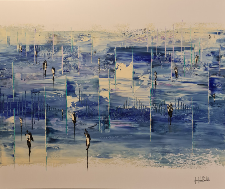Painting titled "RAINY DAY" by Jean-Humbert Savoldelli, Original Artwork, Acrylic Mounted on Wood Stretcher frame