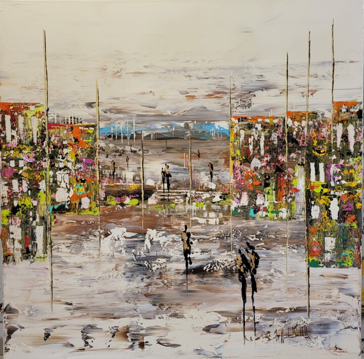 Painting titled "JARDINS D'HIVER" by Jean-Humbert Savoldelli, Original Artwork, Acrylic Mounted on Wood Stretcher frame