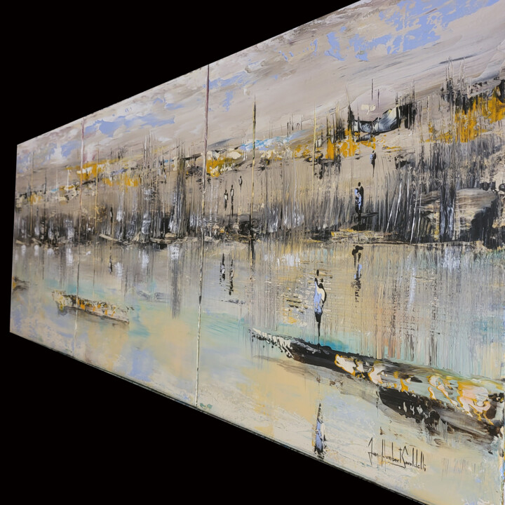 "LA BERGE 2023" başlıklı Tablo Jean-Humbert Savoldelli tarafından, Orijinal sanat, Akrilik Ahşap Sedye çerçevesi üzerine mon…