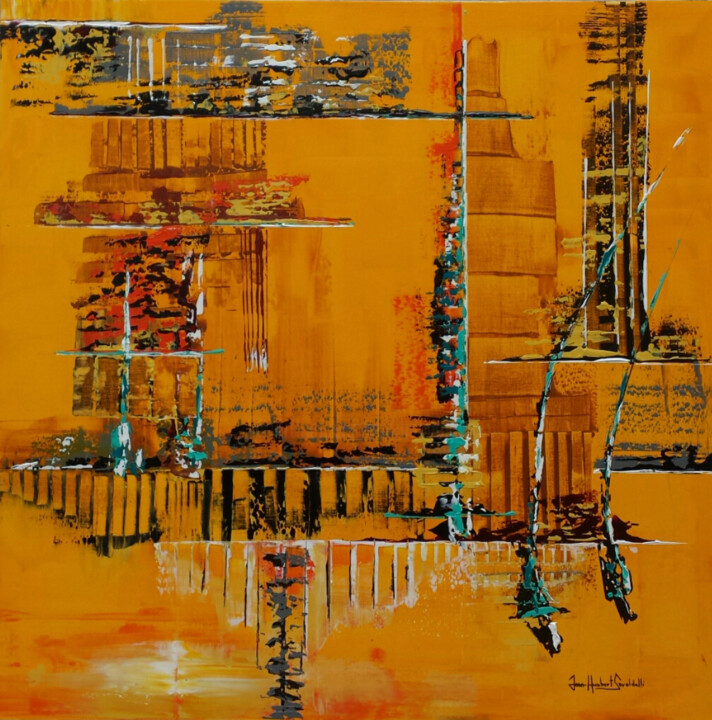 Pintura titulada "yellow" por Jean-Humbert Savoldelli, Obra de arte original, Acrílico