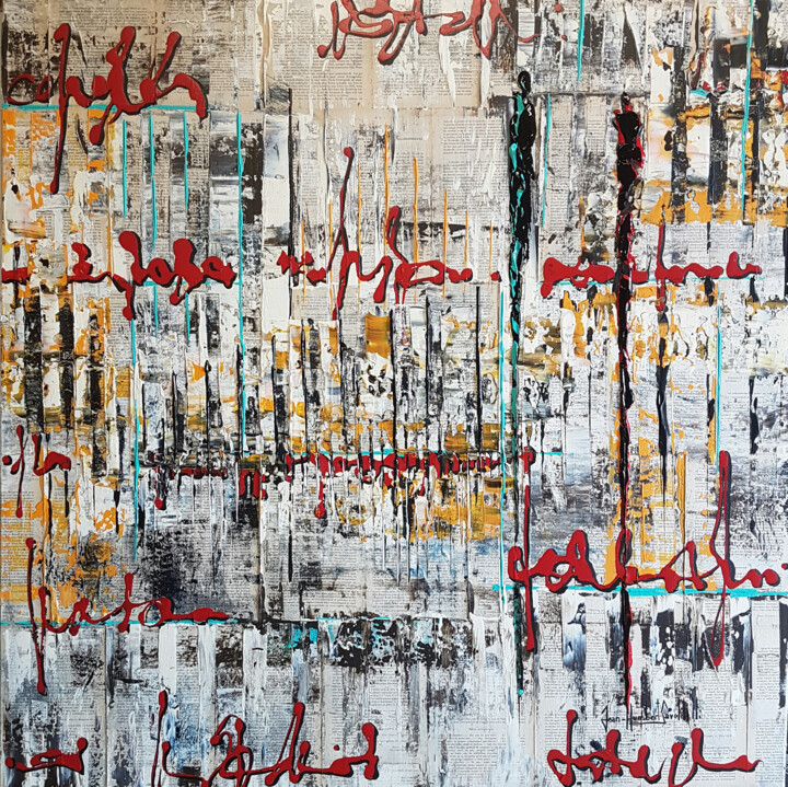 Peinture intitulée "481-a-mots-couverts…" par Jean-Humbert Savoldelli, Œuvre d'art originale, Acrylique