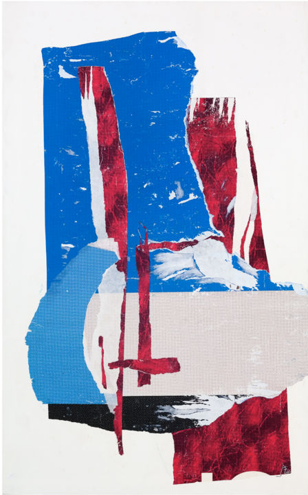 Collagen mit dem Titel "Collage R007" von Jean-Jacques Andre, Original-Kunstwerk, Collagen