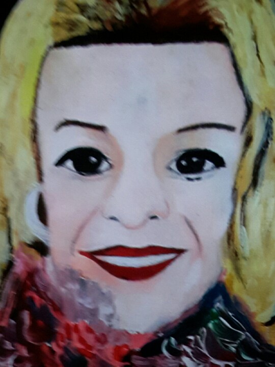Painting titled "Blondinett" by Jean-Jacques Gastaud, Original Artwork, Acrylic Mounted on Cardboard