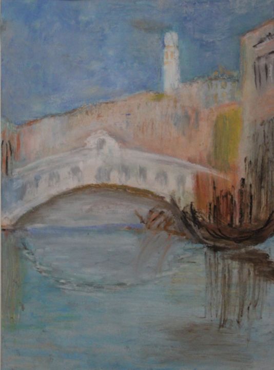 Pittura intitolato "Rialto n°2" da Jean-Jacques Gastaud, Opera d'arte originale, Pastello