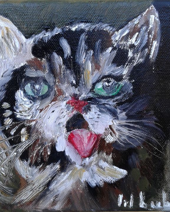 Painting titled "Lil Bub" by Jean-Jacques Gastaud, Original Artwork, Oil