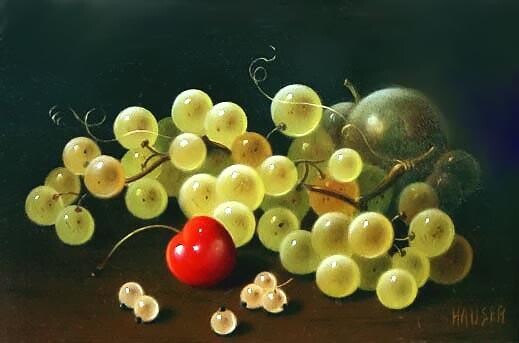 Peinture intitulée "Raisins" par Jean-Jacques Hauser, Œuvre d'art originale