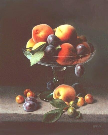 Painting titled "Coupe de fruits" by Jean-Jacques Hauser, Original Artwork