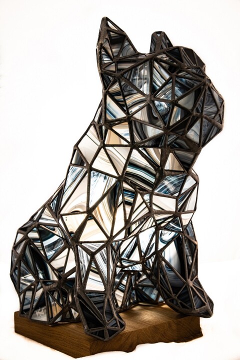 Design getiteld "French BullDog" door Jean-Jacques Joujon (JimaJine), Origineel Kunstwerk, Glas