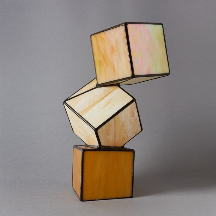 Escultura intitulada "Equilibre Hésitant…" por Jean-Jacques Joujon (JimaJine), Obras de arte originais, Vidro