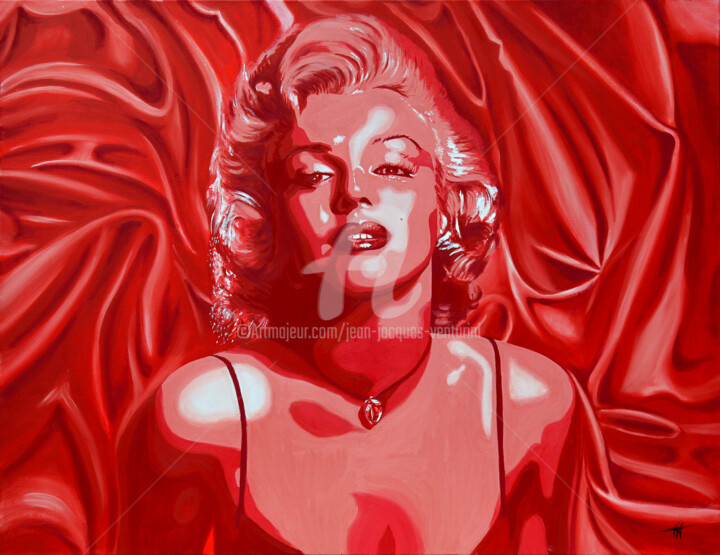 Peinture intitulée "Rouge Marilyn / 1" par Jean-Jacques Venturini, Œuvre d'art originale