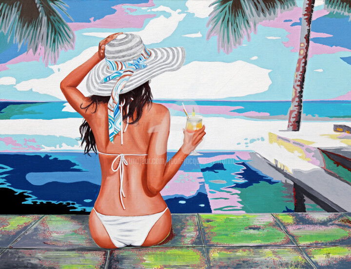 Painting titled "Sex-on-the-beach" by Jean-Jacques Venturini, Original Artwork