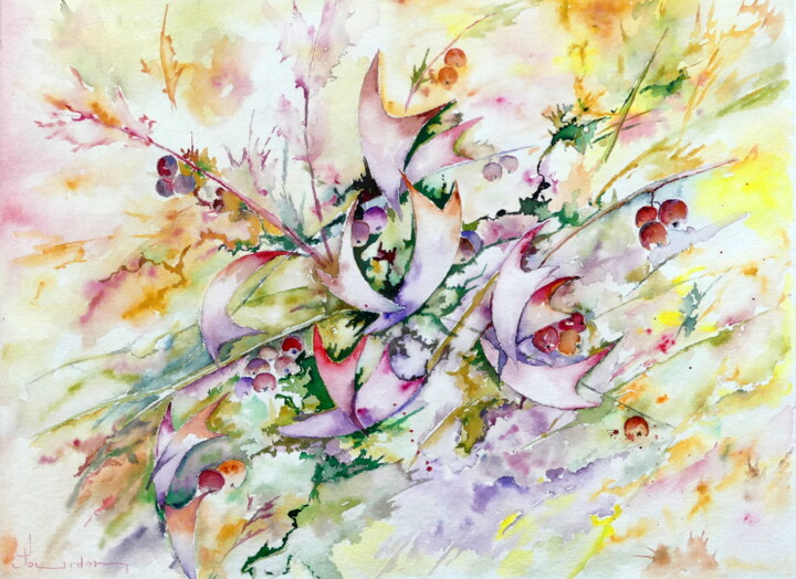 Peinture intitulée "Les herbes folles" par Jean Jourdan, Œuvre d'art originale, Aquarelle