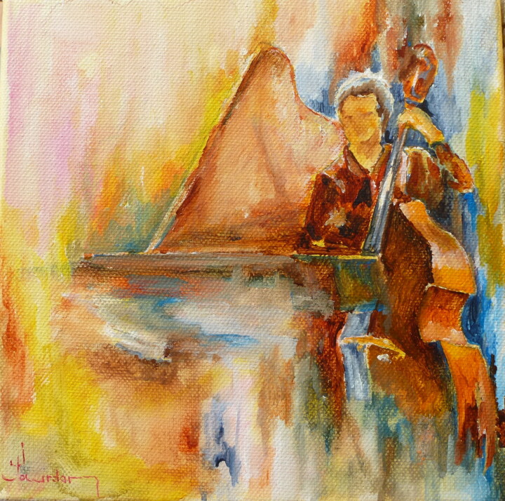 Painting titled "Blue note - Bass" by Jean Jourdan, Original Artwork, Acrylic
