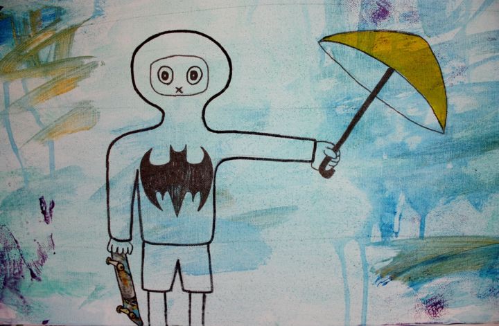 Peinture intitulée "batboy-father-detai…" par Jean Lochness, Œuvre d'art originale