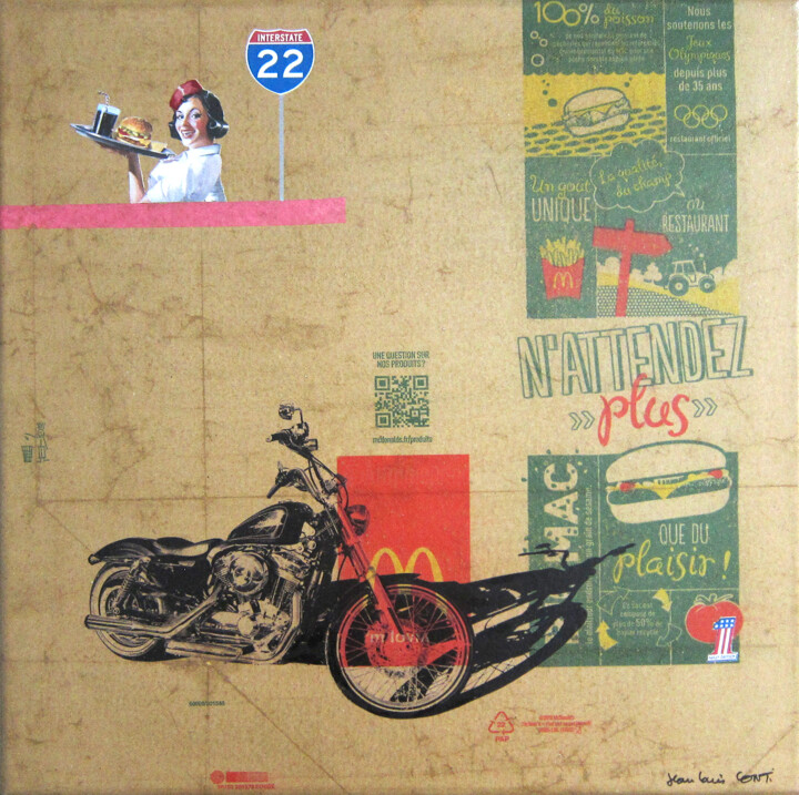 Collages intitulée "vintage highways #22" par Jean-Louis Conti, Œuvre d'art originale, Collages