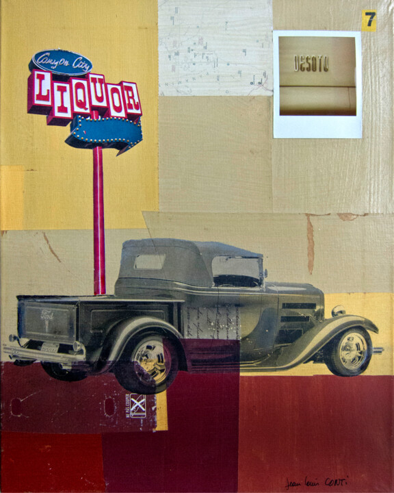 Collages titled "vintage highways #07" by Jean-Louis Conti, Original Artwork, Collages