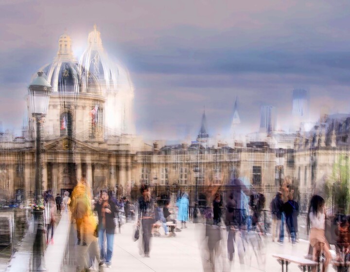 Fotografie getiteld "sur le Pont des Arts" door Jean Louis Giudicelli, Origineel Kunstwerk, Digitale fotografie