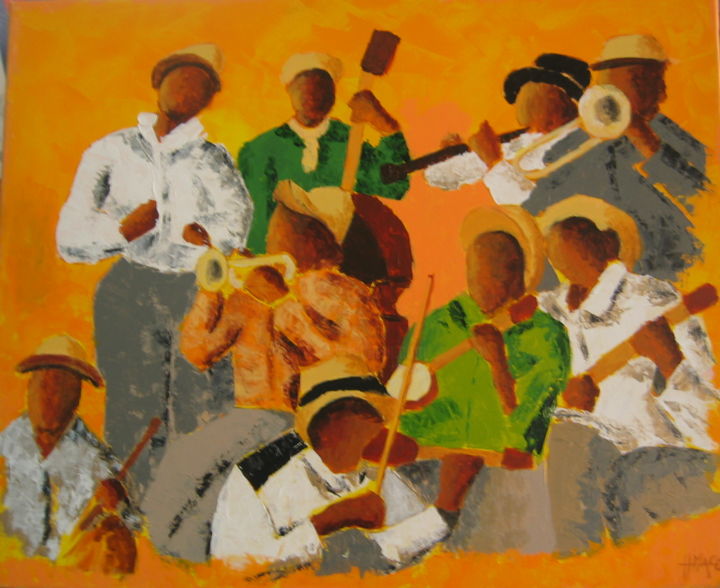 Painting titled "orchestre-n-4-60x73…" by Jean Louis Macé, Original Artwork