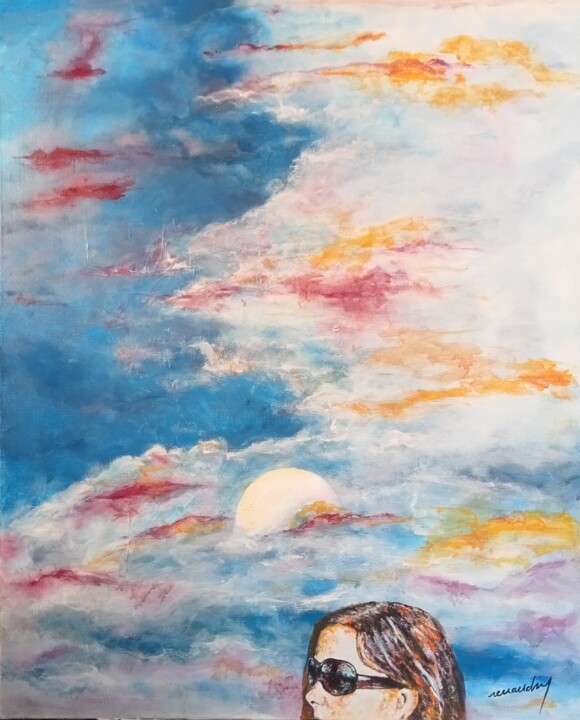 Pittura intitolato "Après le déluge" da Jean Louis Renaudin, Opera d'arte originale, Acrilico Montato su Telaio per barella…