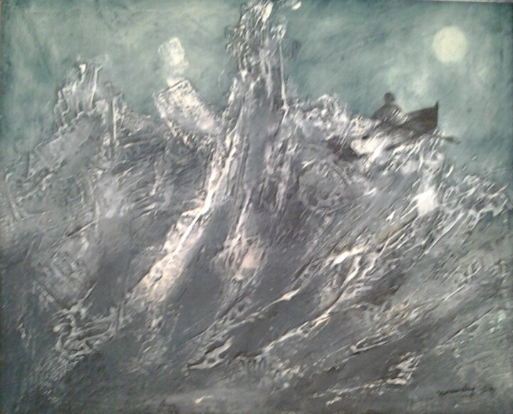 Malerei mit dem Titel "tempête" von Jean Louis Renaudin, Original-Kunstwerk