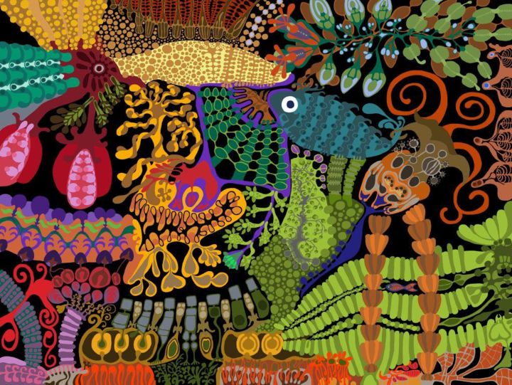 Arts numériques intitulée "Biodiversité I" par Jean-Louis Rivière, Œuvre d'art originale, Travail numérique 2D