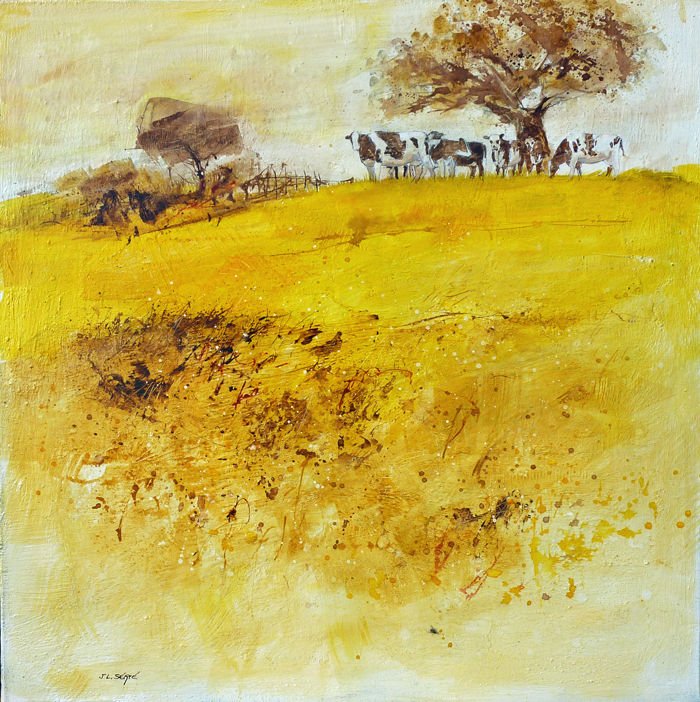 Painting titled "4-serenite-jaune-hu…" by Jean-Louis Sérié, Original Artwork