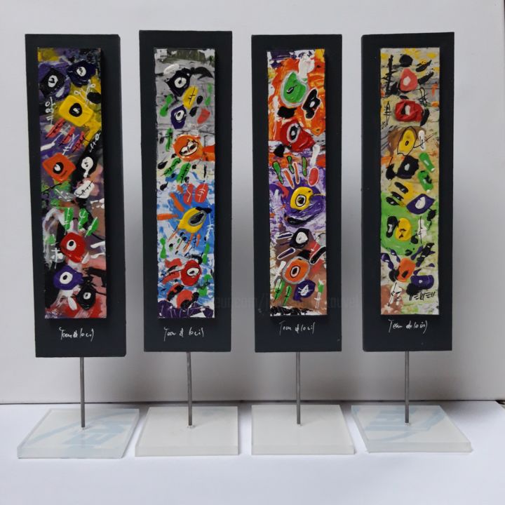 Sculpture titled "totems" by Jean Louis Tauvel, Original Artwork, Acrylic